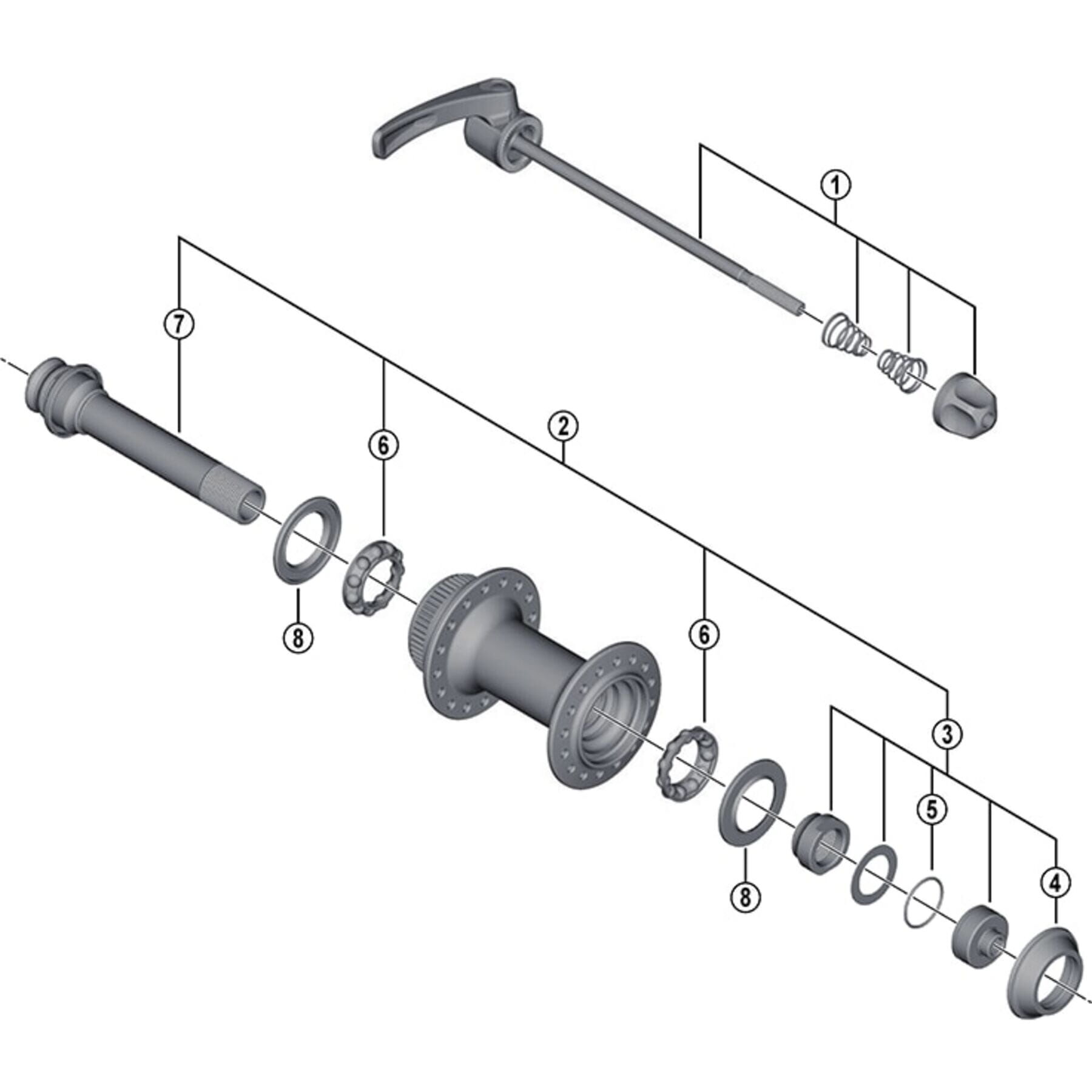 Shimano Spares HB-M785 complete hub axle