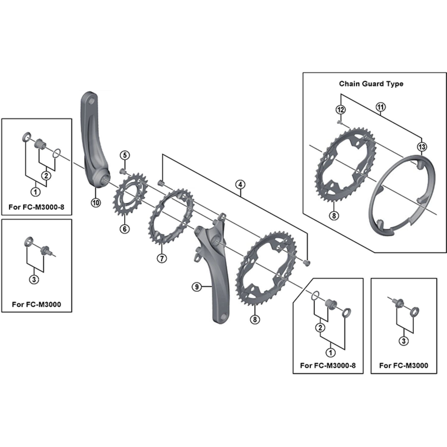 Shimano Spares FC-M4000 crank arm fixing bolt unit