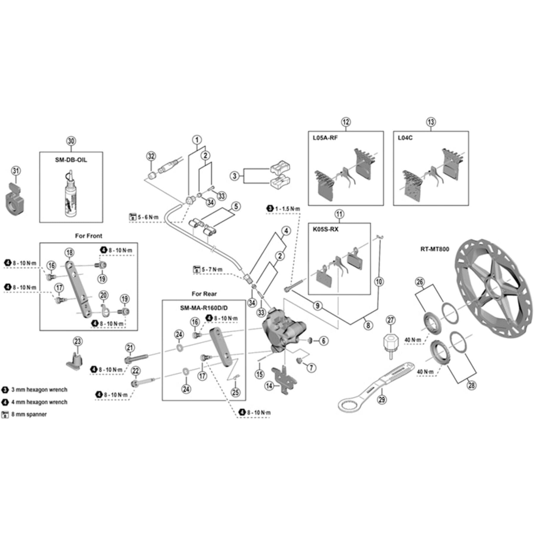 Shimano Spares BR-RS505 bolt fixing pin