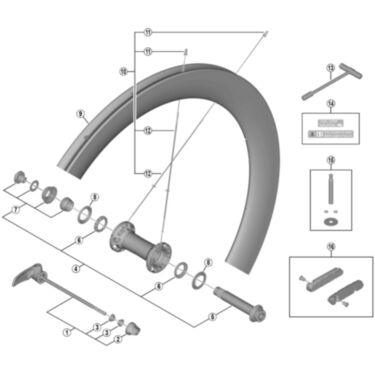 WH-R9100-C60-TU-R right hand spoke, 278.5 mm