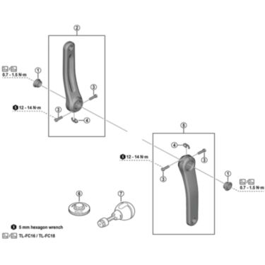 FC-M8100 crank arm fixing bolt
