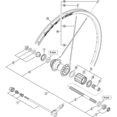 WH-MT15-R complete freewheel body