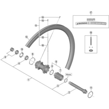 WH-R9170-C40-TU-R12 right hand spoke, 287 mm
