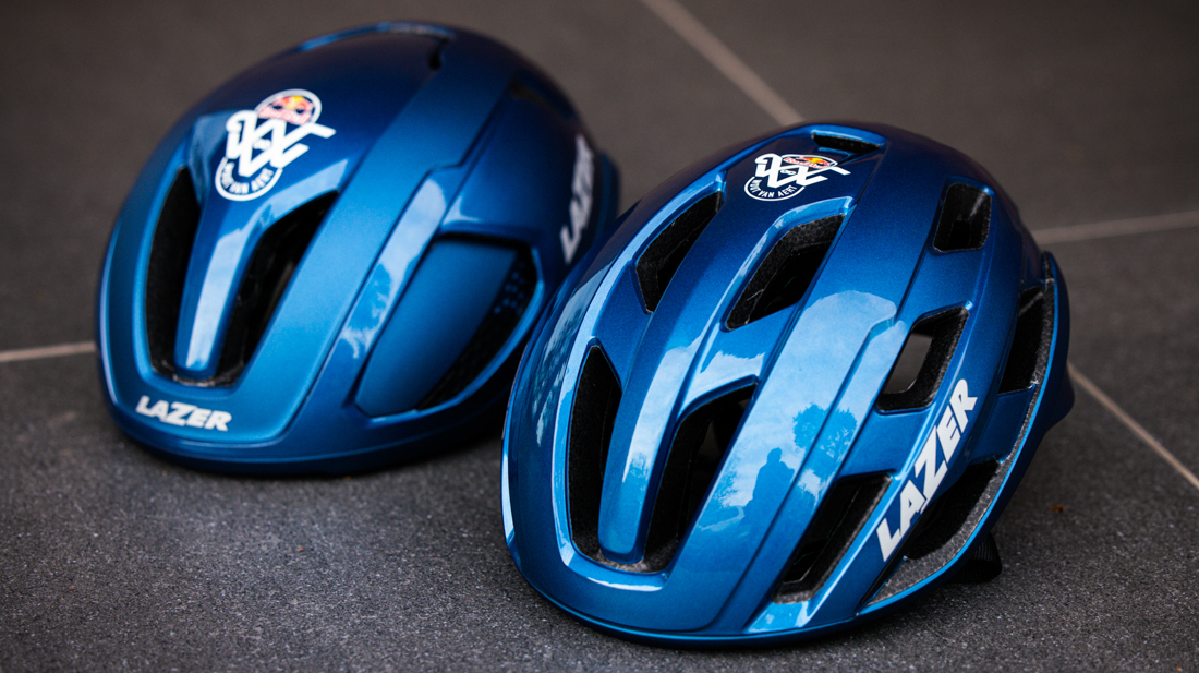 Check out Wout Van Aert's new signature helmets from Lazer