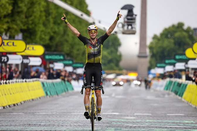 Wout Van Aert Winning on Vittoria Corsa Tyres